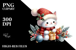 Christmas Cat with Decorations, Transparent PNG Product Image 2