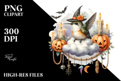 Hummingbird In Halloween Costume PNG Product Image 2