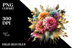 Colorful Abstract Bouquet | Golden Foil | Clipart Product Image 3