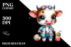Cute Baby Cow PNG Product Image 2