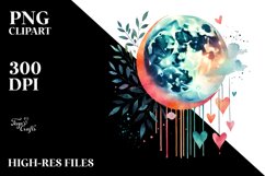 Simple Watercolor Moon PNG Product Image 2
