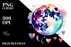Simple Watercolor Moon PNG Product Image 2