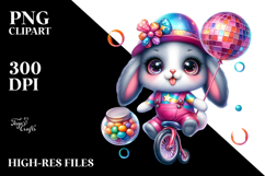 Crazy Baby Rabbit Unicycle PNG Product Image 2