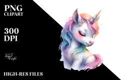 Baby Unicorn Pastel Watercolor Product Image 1