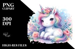 Baby Unicorn Pastel Watercolor Product Image 3