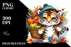 Quirky Baby Tiger with Autumn Vegetables Product Image 3