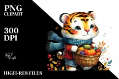 Quirky Baby Tiger with Autumn Vegetables Product Image 3