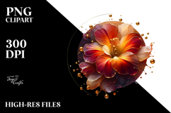 Abstract Nasturtium with Golden Insertions, Transparent PNG Product Image 2