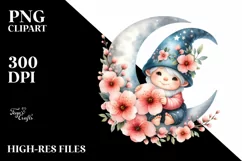 Cute Gnome with Cherry Blossom PNG Product Image 2
