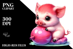 Baby Pig Illustration | Style | Clipart Product Image 2