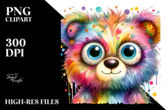 Colorful Layered Baby Bear Clipart Product Image 2