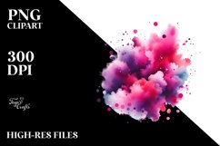 Colorful Magenta Watercolor Splash | Clipart Product Image 1