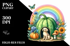 Dog House Illustration | Rainbow Butterfly Mushroom | Product Image 3