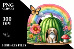 Dog House Illustration | Rainbow Butterfly Mushroom | Product Image 3