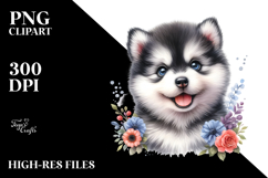 Baby Siberian Husky with Big Eyes, Transparent PNG Product Image 2