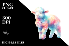 Colorful Sleeping Lamb Clipart Product Image 2