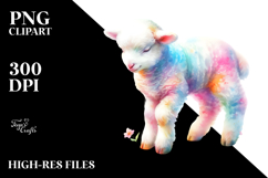Colorful Sleeping Lamb Clipart Product Image 2