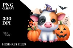Vibrant Baby Cow Halloween Clipart Product Image 1