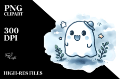 Cute Ghost Watercolor PNG Product Image 2