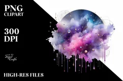 Colorful Purple Watercolor Background | Clipart Product Image 1