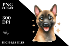 Watercolor Cute Malinois PNG Product Image 2