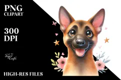 Watercolor Cute Malinois PNG Product Image 2