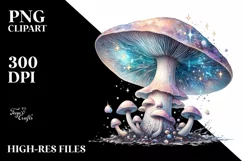 Pastel Mystical Mushroom Watercolor Splash PNG Product Image 3