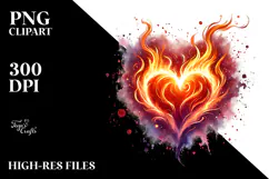 Glossy Heart Fire, Transparent PNG Product Image 2