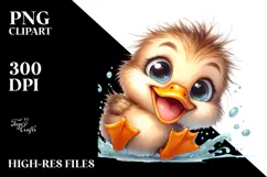 Energetic Baby Duck with Big Eyes PNG Product Image 2