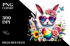 Victory Easter Bunny Watercolor PNG Product Image 2