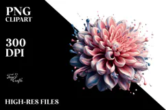 Glossy Dahlia Made of Like Material PNG Product Image 2
