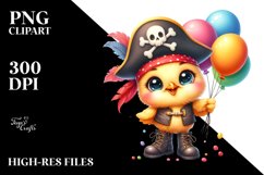 Baby Chicken with Pirate Hat, Colorful PNG Product Image 2