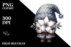 Cute Gnome with Jasmine PNG Product Image 2