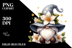 Cute Gnome with Jasmine PNG Product Image 2