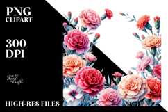 dFloral Frame | Carnation Illustration | Clipart Product Image 2