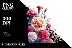 dFloral Frame | Carnation Illustration | Clipart Product Image 2