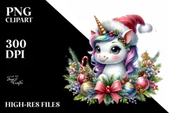 Cute Baby Unicorn with Christmas Decorations Product Image 2