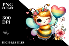 Boho Baby Bee with Heart PNG Product Image 2
