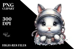 Baby Bunny with Astronaut Helmet PNG Product Image 2