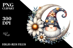 Cute Gnome with Daisy Ornament PNG Product Image 2