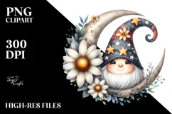 Cute Gnome with Daisy Ornament PNG Product Image 2