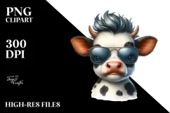 Funny Cow with Sunglasses PNG Product Image 2