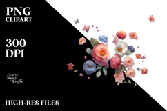 Colorful Flower with Splashes PNG Product Image 2