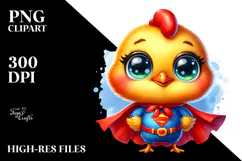 Vibrant Baby Chicken with Cape PNG Product Image 2