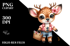 Energetic Baby Deer at the Beach, High-Quality PNG Product Image 2