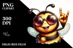 Funny Bee Watercolor Rocker Sign Clipart Product Image 3