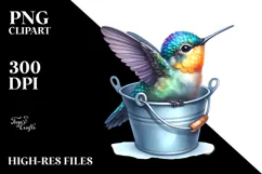 Baby Hummingbird in a Bucket | Clipart Product Image 2