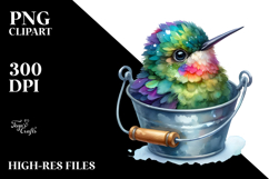 Baby Hummingbird in a Bucket | Clipart Product Image 2