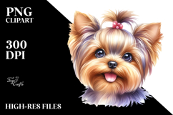 Watercolor Cute Yorkshire Terrier PNG Product Image 2