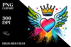 Crowned Heart Paintbrush PNG Product Image 2
